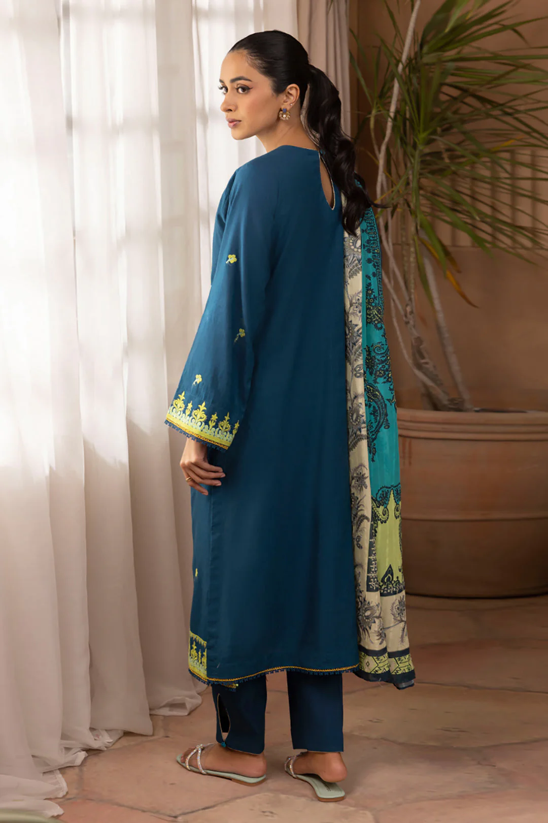 Embroidered Shirt Shalwar Dupatta - 1123 - Image 5