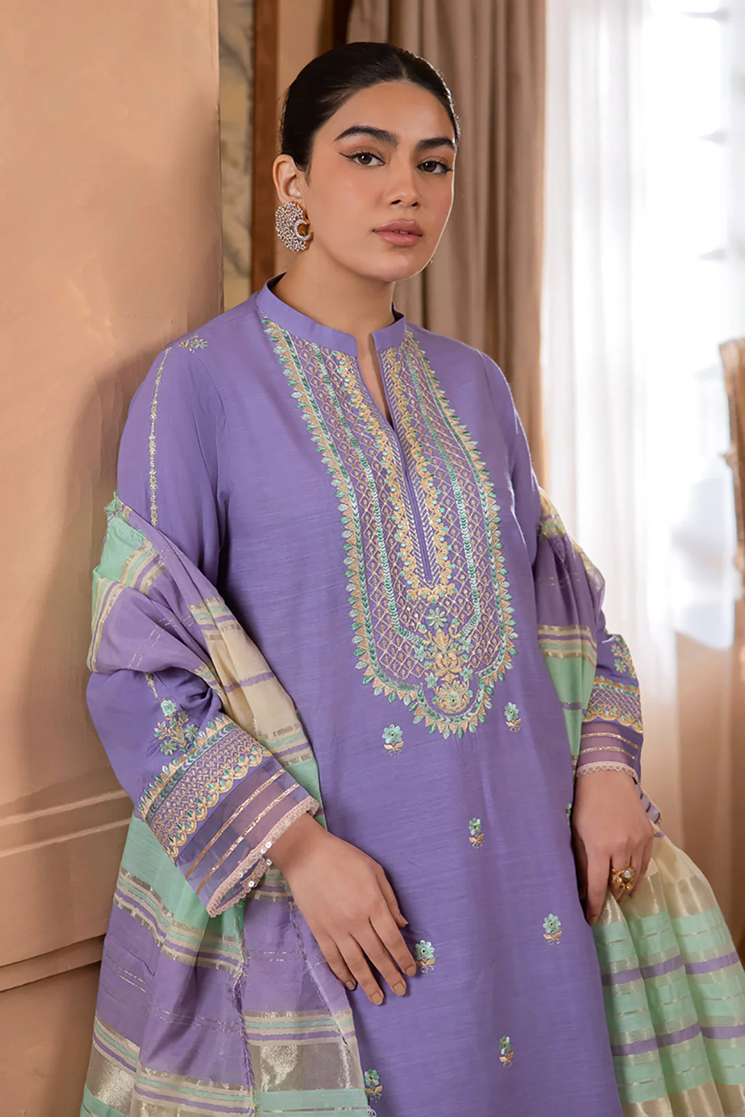 Embroidered Shirt Shalwar Dupatta - 1130 - Image 3