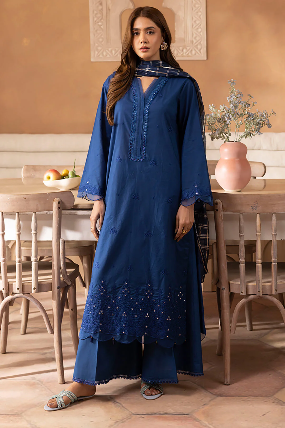 Embroidered Shirt Shalwar Dupatta - 1132 - Image 2