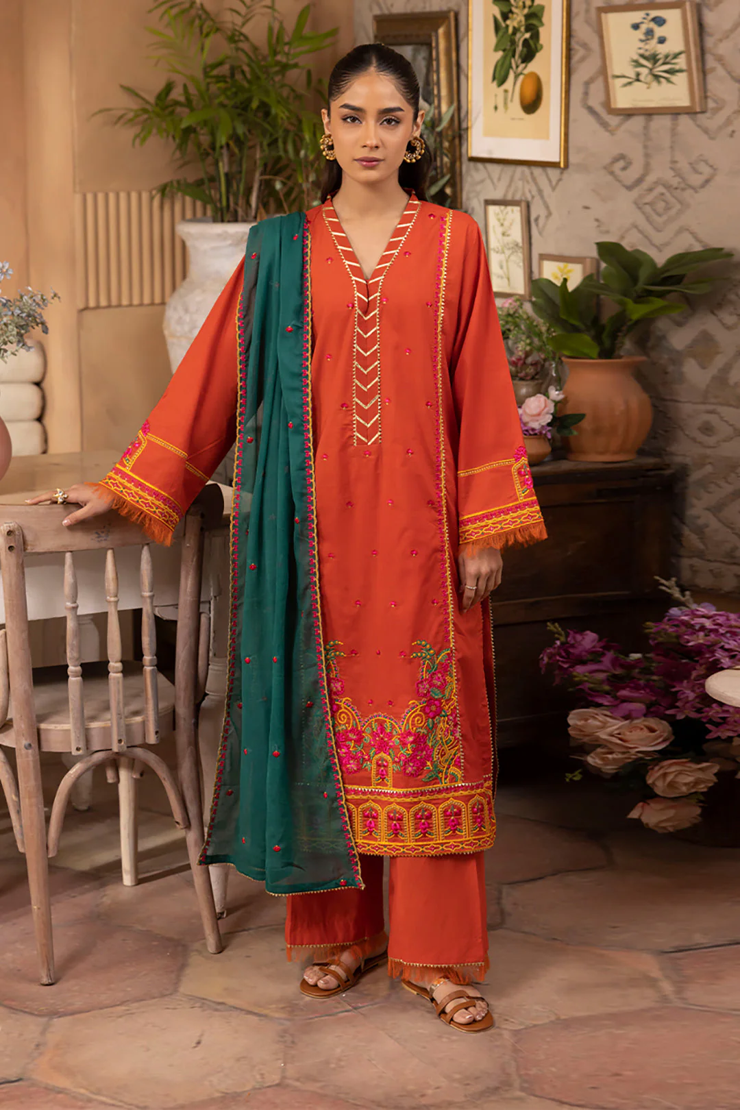 Embroidered Shirt Shalwar Dupatta - 1136 - Image 2