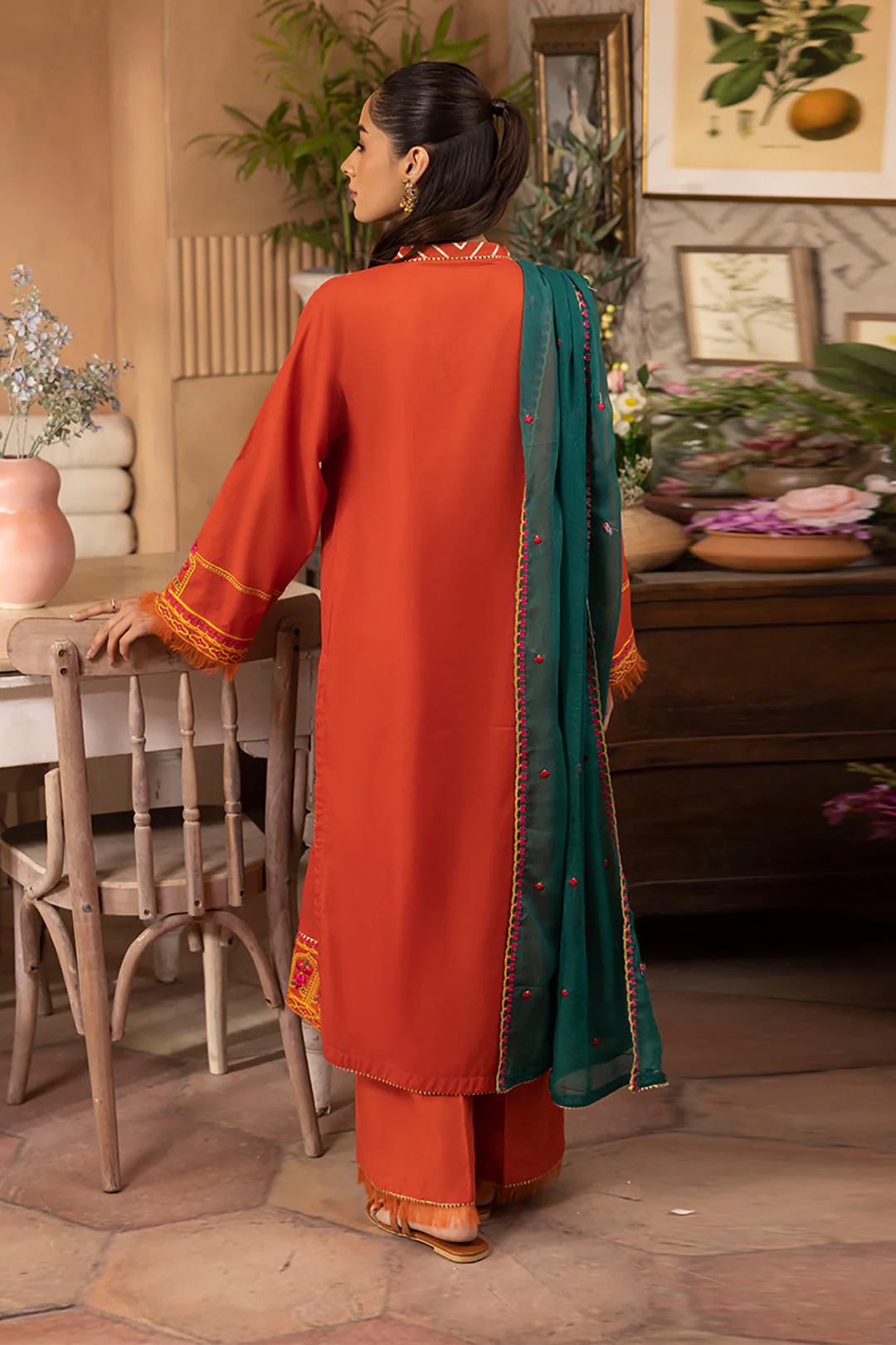 Embroidered Shirt Shalwar Dupatta - 1136 - Image 5