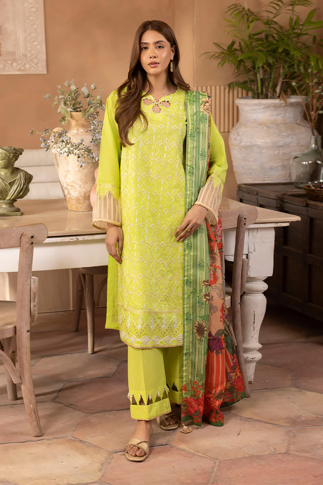 Embroidered Shirt Shalwar Dupatta - 1141 - Image 2