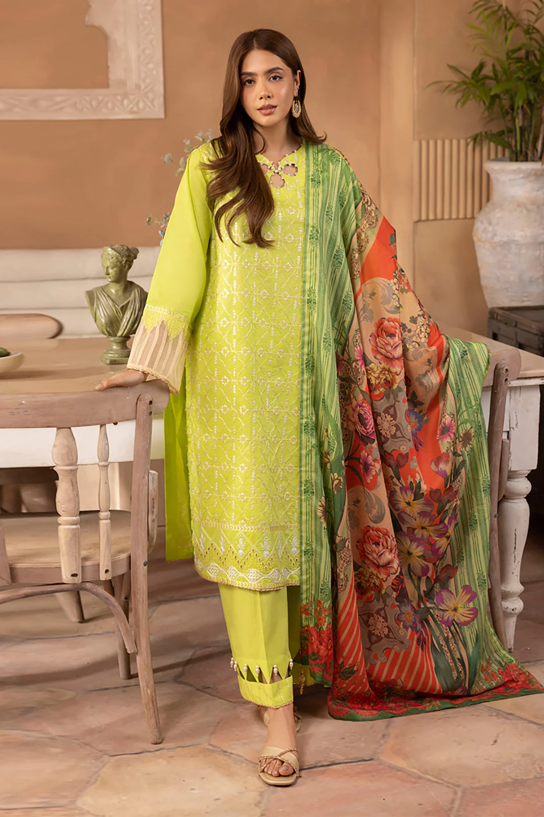 Embroidered Shirt Shalwar Dupatta - 1141 - Image 3
