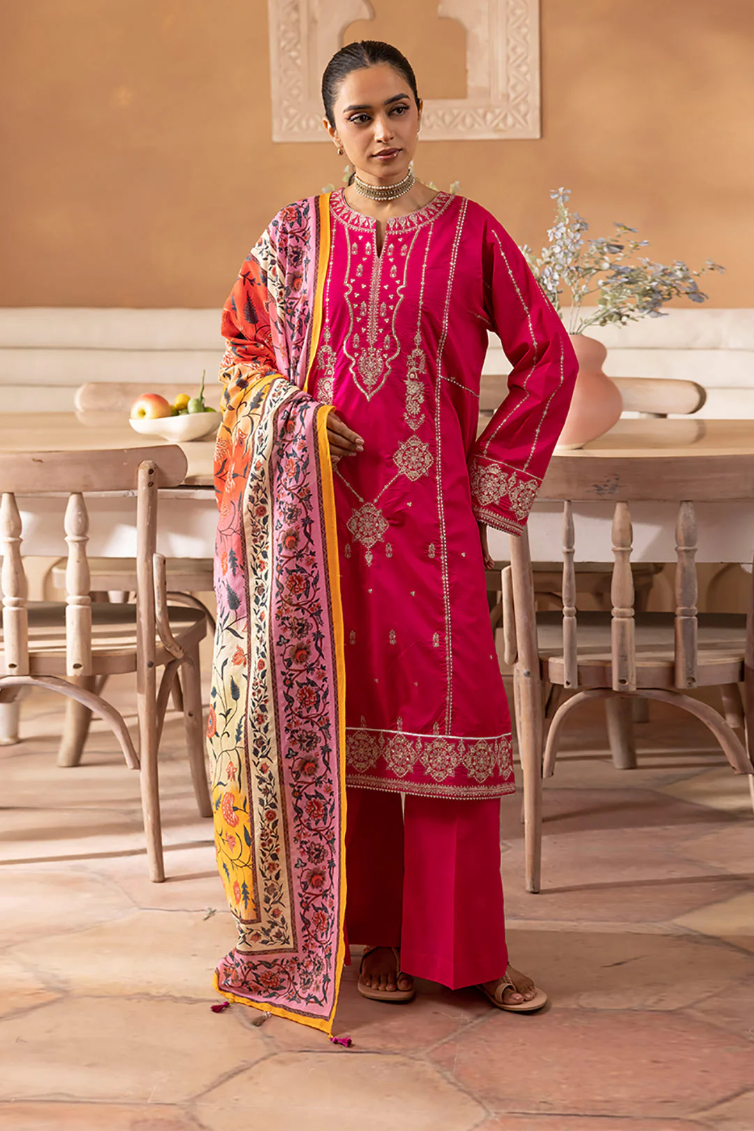 Embroidered Shirt Shalwar Dupatta - 1145 - Image 2
