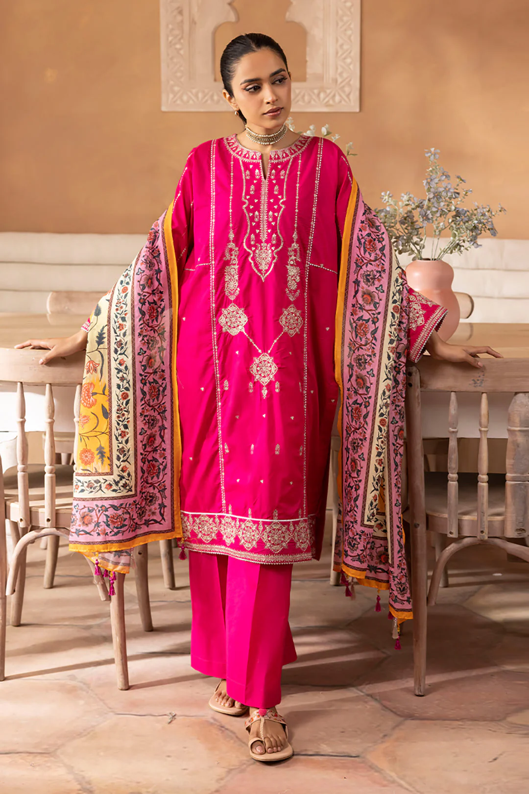 Embroidered Shirt Shalwar Dupatta - 1145 - Image 3