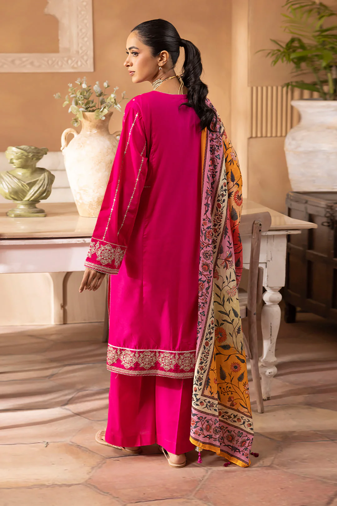 Embroidered Shirt Shalwar Dupatta - 1145 - Image 5