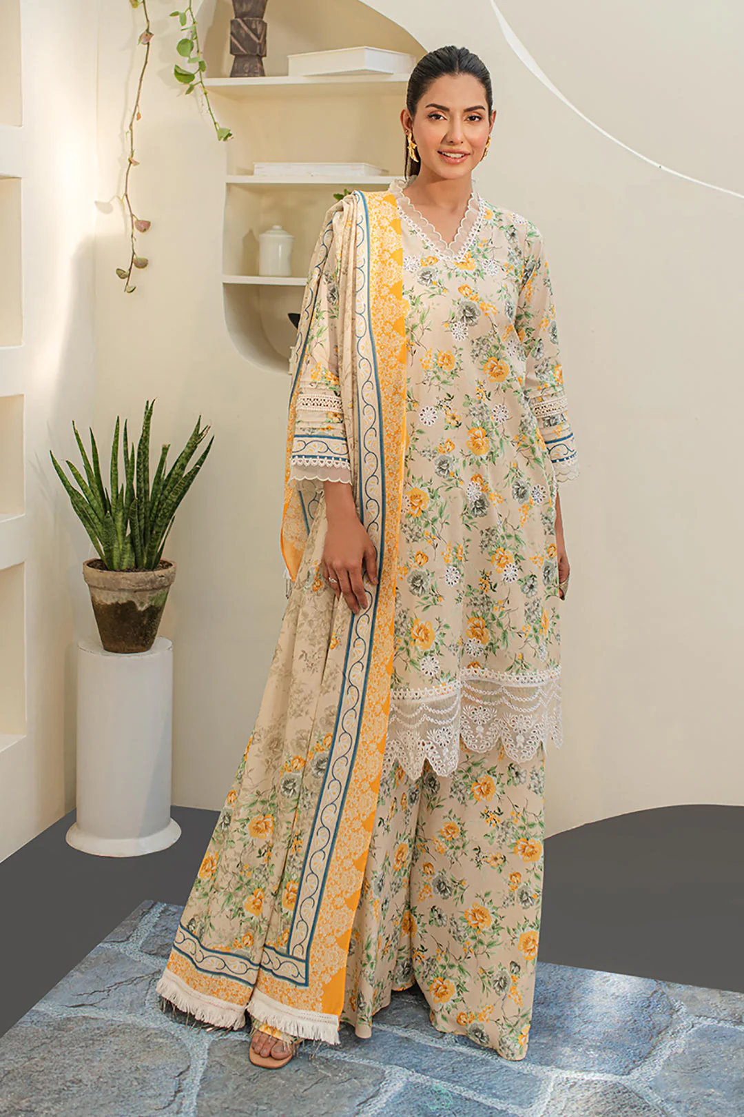 Embroidered Shirt Shalwar Dupatta - 1256
