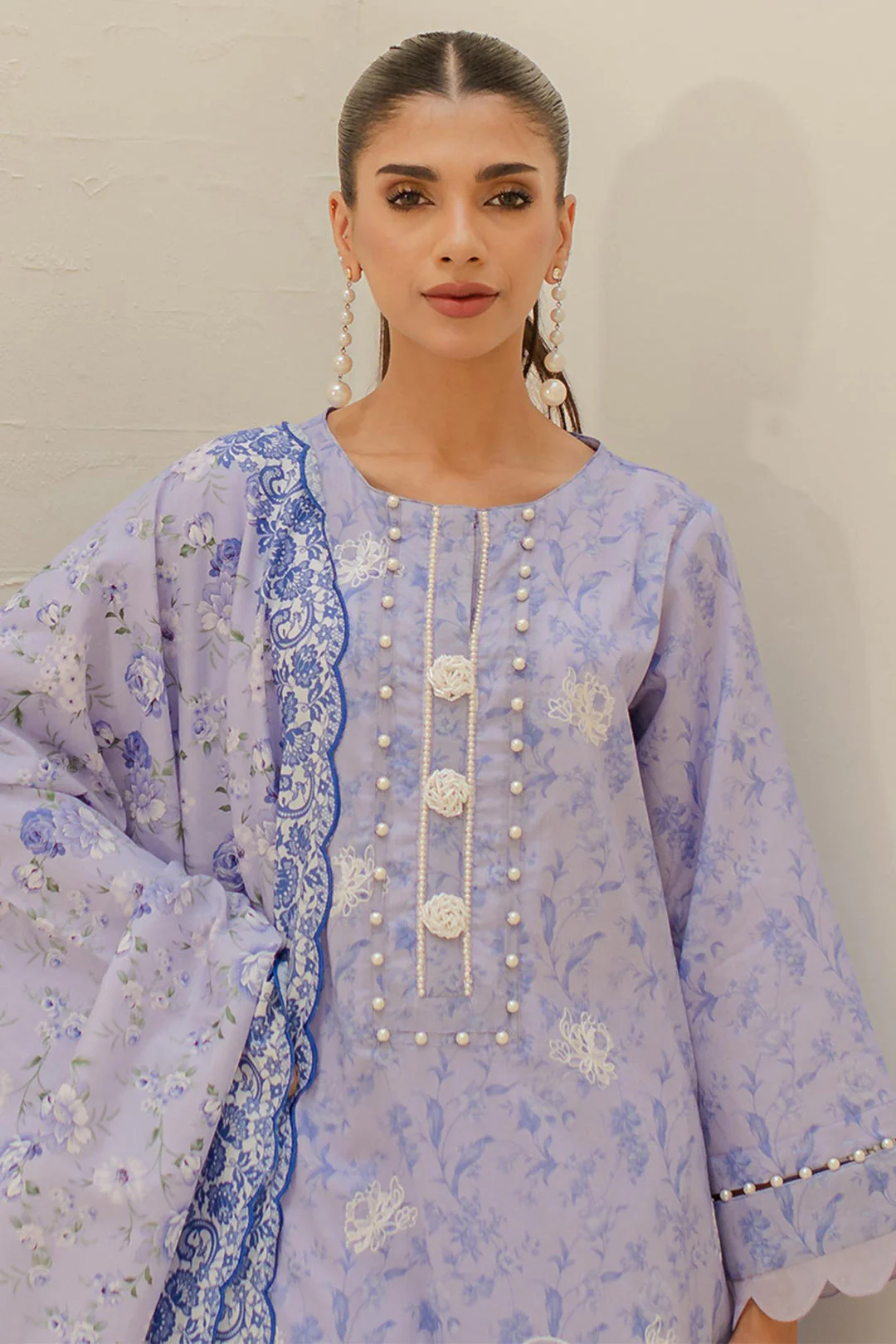 Embroidered Shirt Shalwar Dupatta - 1257 - Image 2