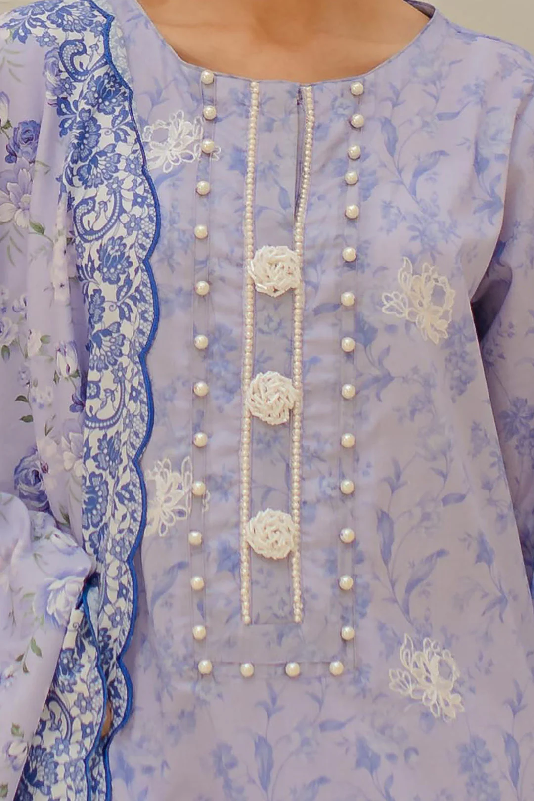 Embroidered Shirt Shalwar Dupatta - 1257 - Image 3