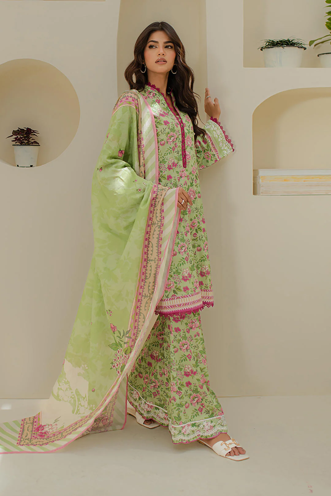Embroidered Shirt Shalwar Dupatta - 1258 - Image 3