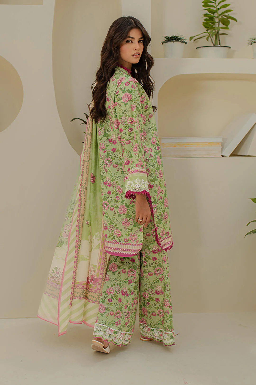 Embroidered Shirt Shalwar Dupatta - 1258 - Image 6