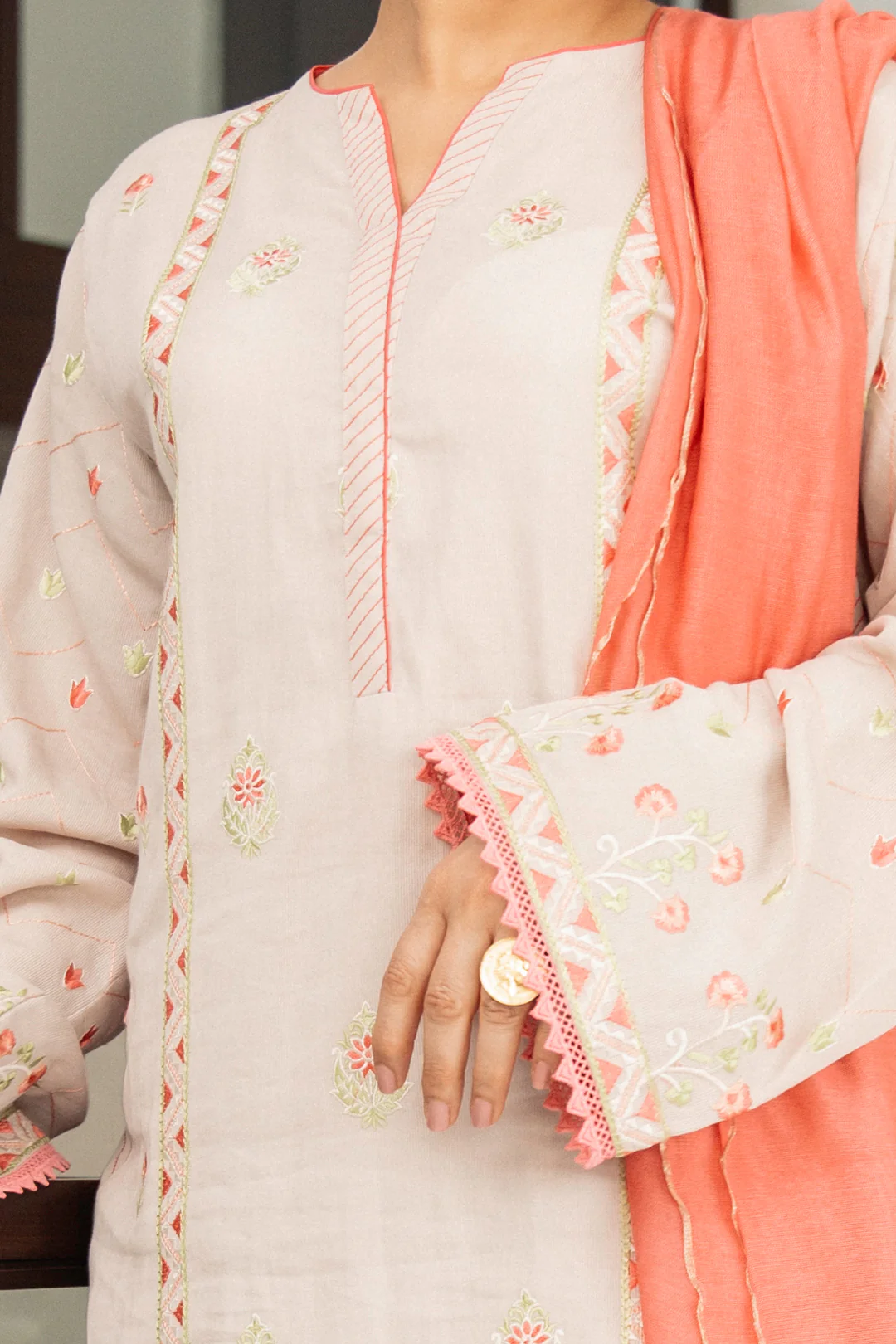 Embroidered Shirt Shalwar Dupatta - 1892 - Image 3