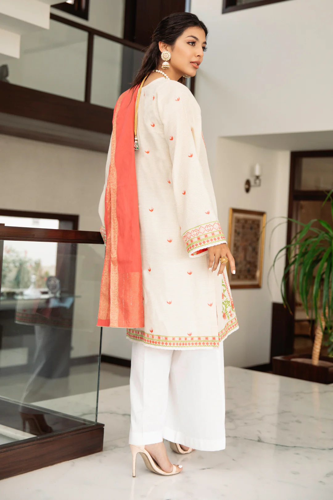 Embroidered Shirt Shalwar Dupatta - 1894 - Image 5