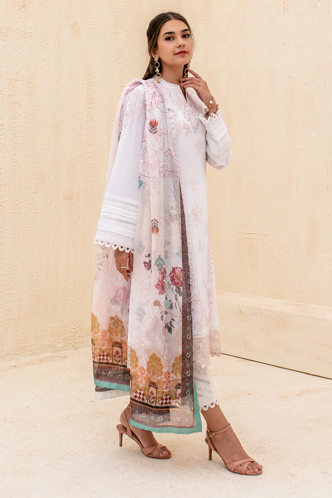 Embroidered Shirt Shalwar Dupatta - 2003 - Image 3