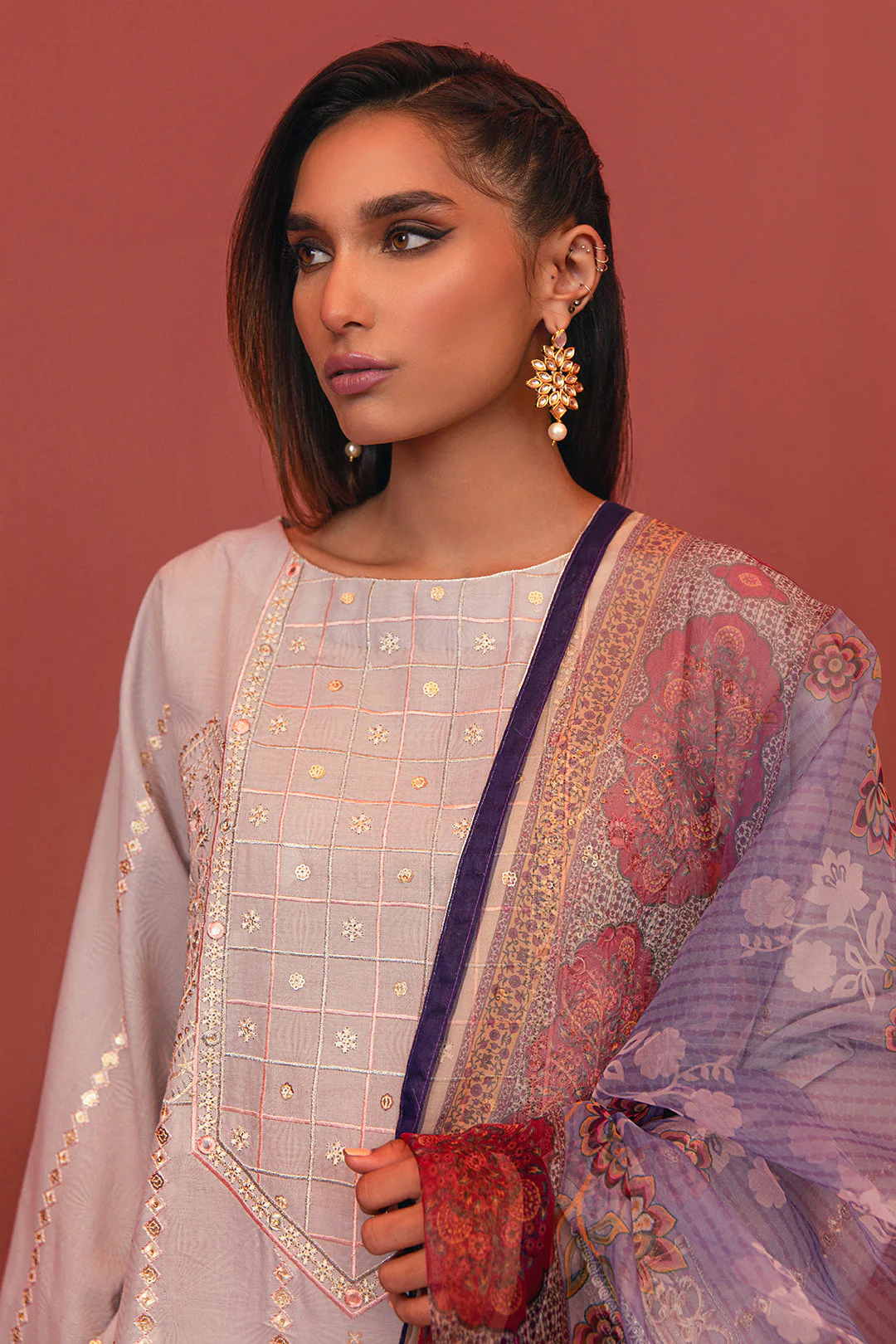 Embroidered Shirt Shalwar Dupatta - 2010 - Image 5
