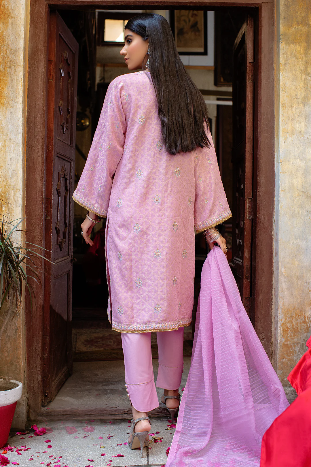 Embroidered Shirt Shalwar Dupatta - 2020 - Image 5