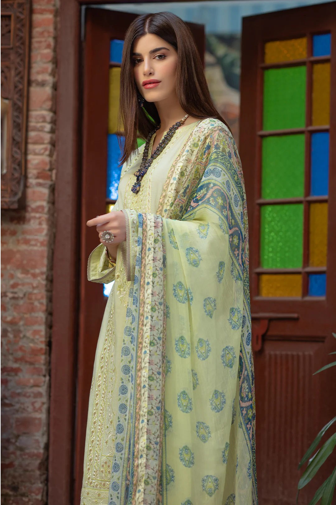 Embroidered Shirt Shalwar Dupatta - 2027 - Image 3