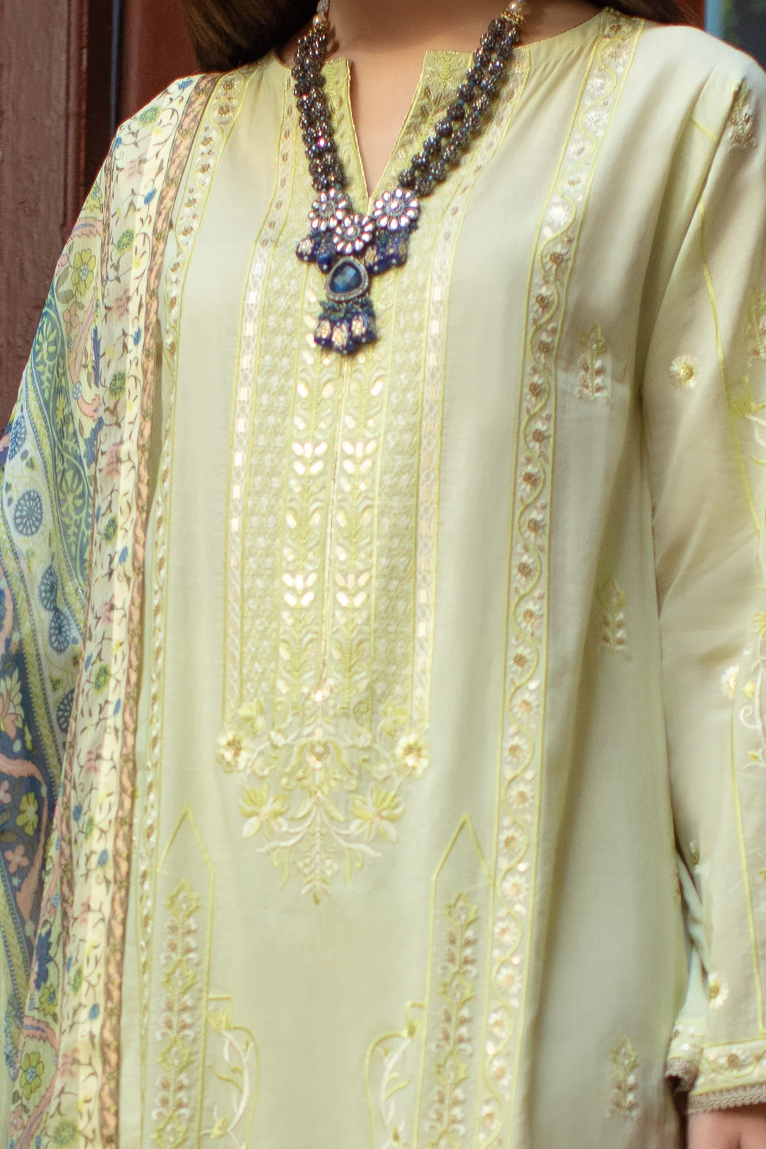 Embroidered Shirt Shalwar Dupatta - 2027 - Image 4