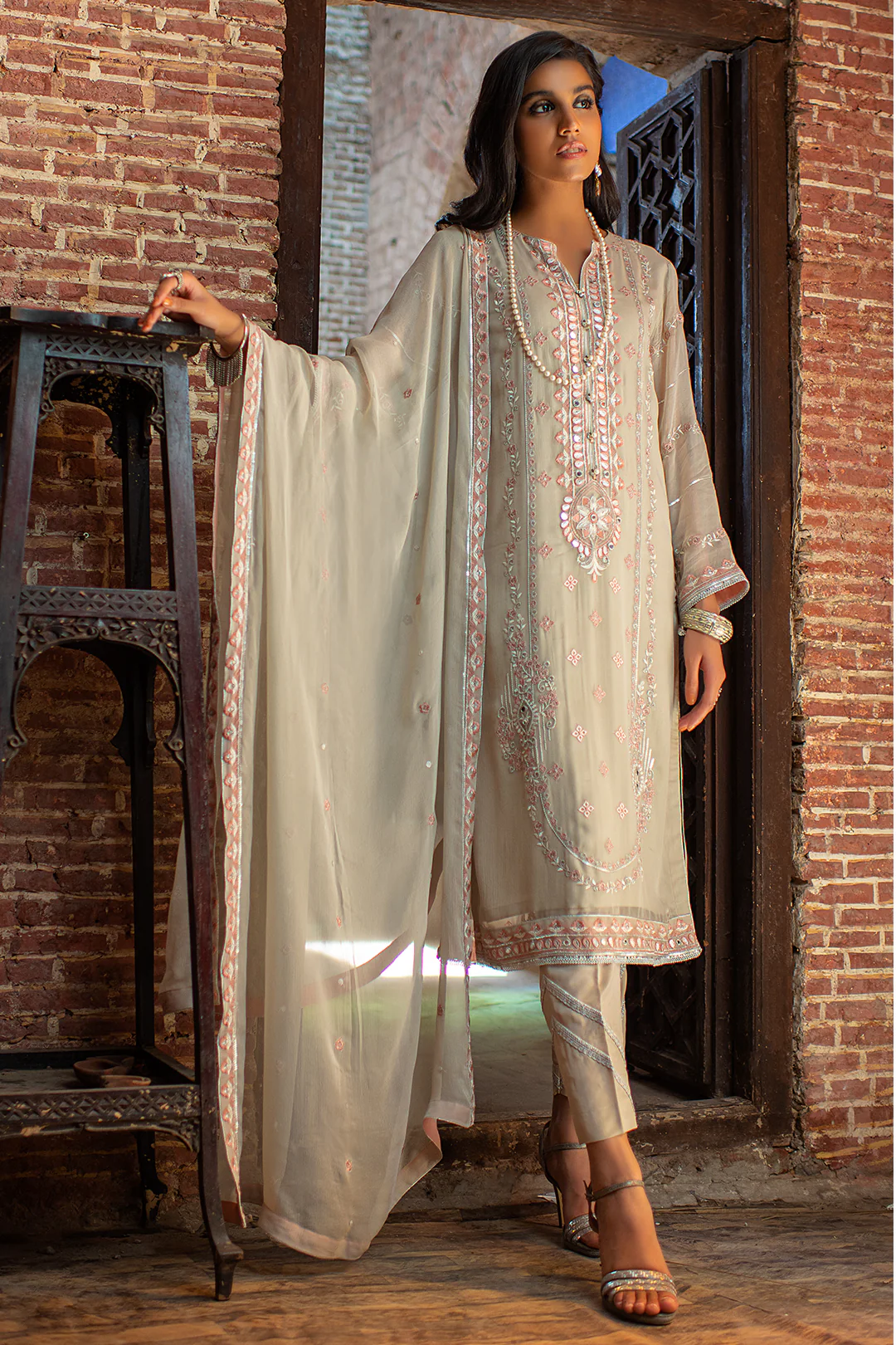 Embroidered Shirt Shalwar Dupatta - 2034 - Image 2