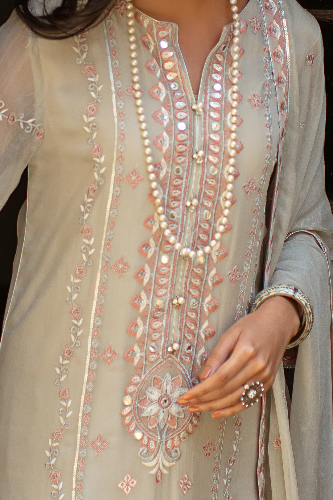 Embroidered Shirt Shalwar Dupatta - 2034 - Image 5