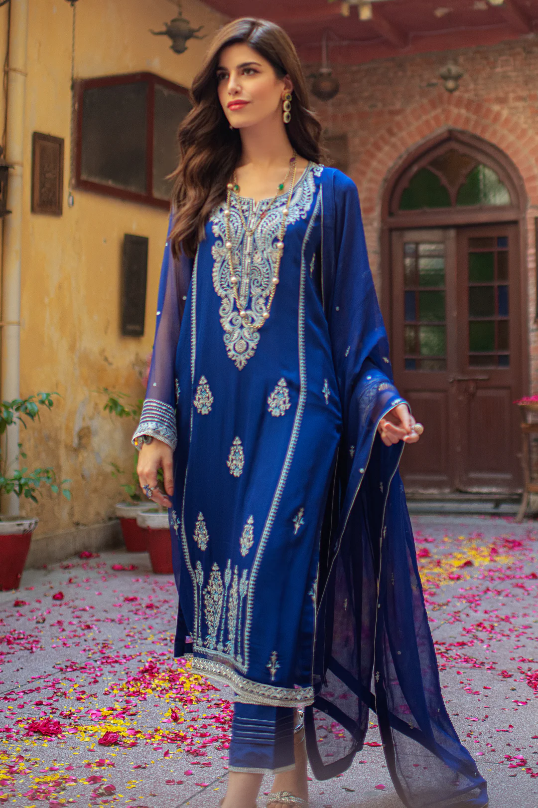 Embroidered Shirt Shalwar Dupatta - 2035 - Image 2