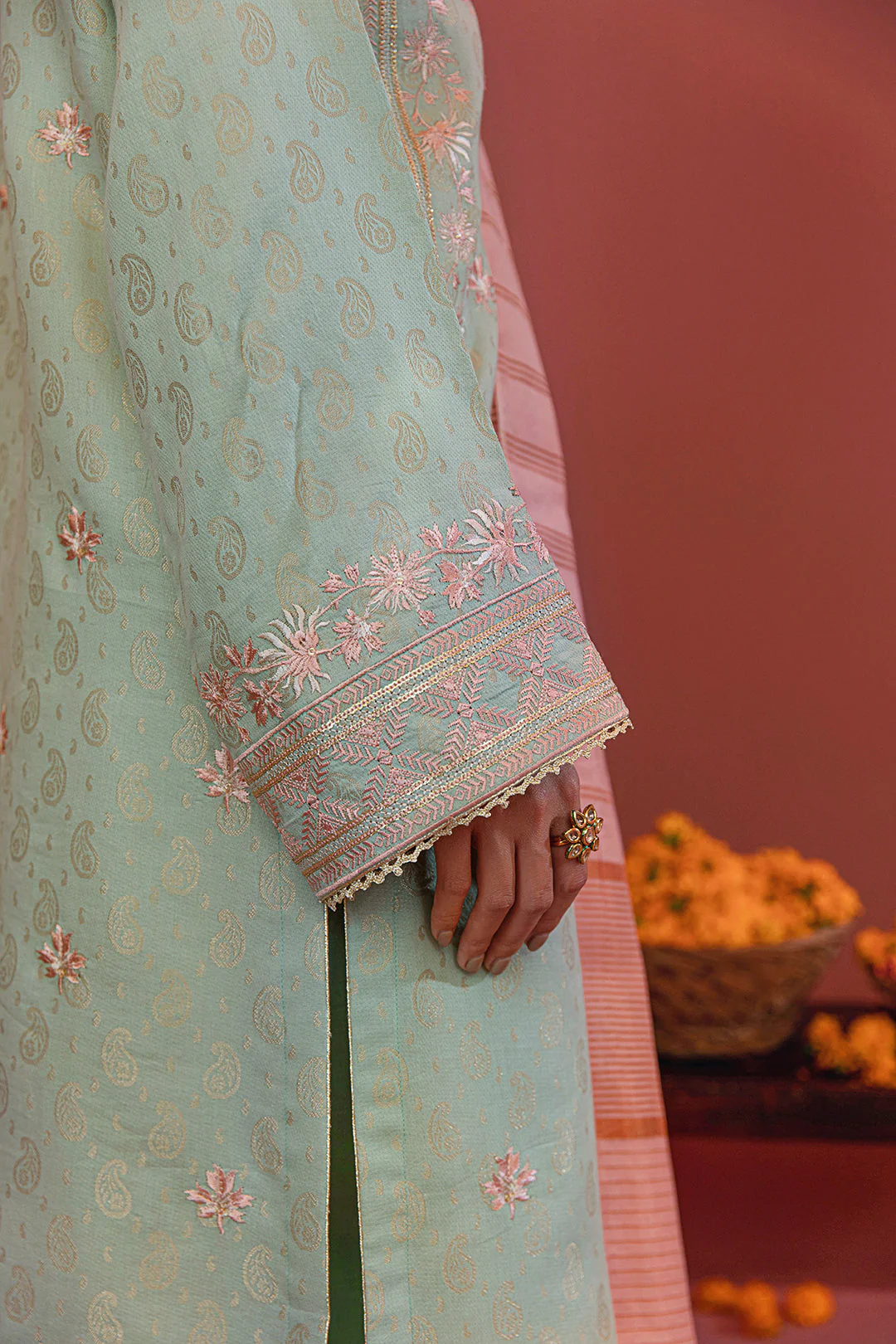 Embroidered Shirt Shalwar Dupatta - 2044 - Image 5