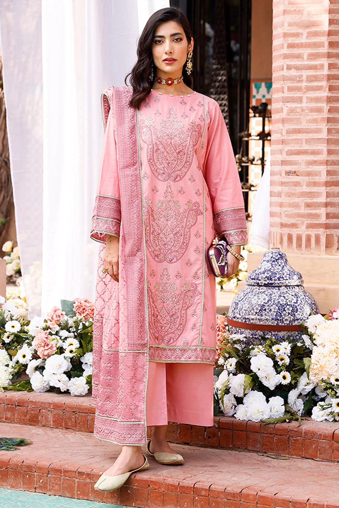 Embroidered Shirt Shalwar Dupatta - 0288 - Image 2