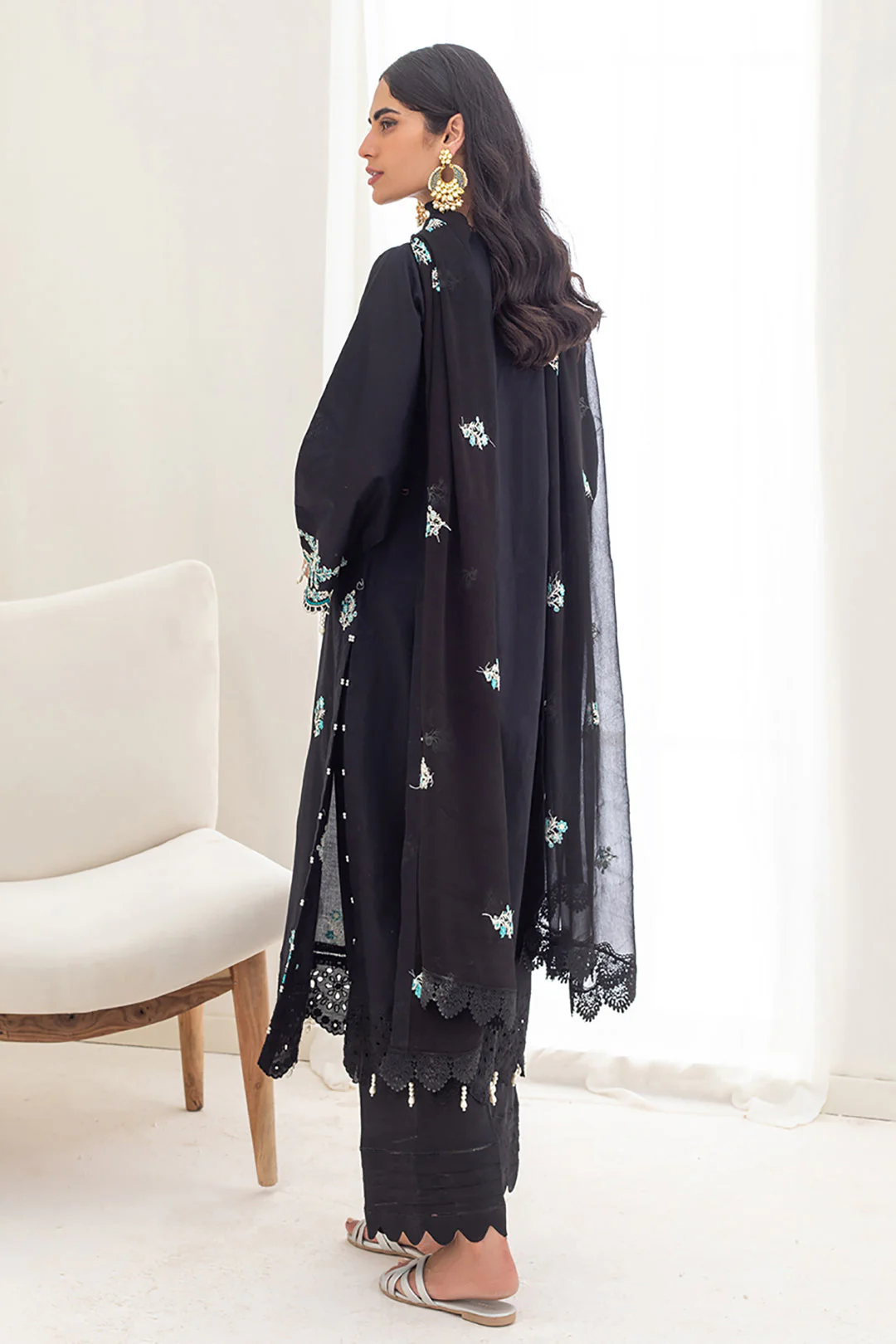 Embroidered Shirt Shalwar Dupatta - 0293 - Image 5