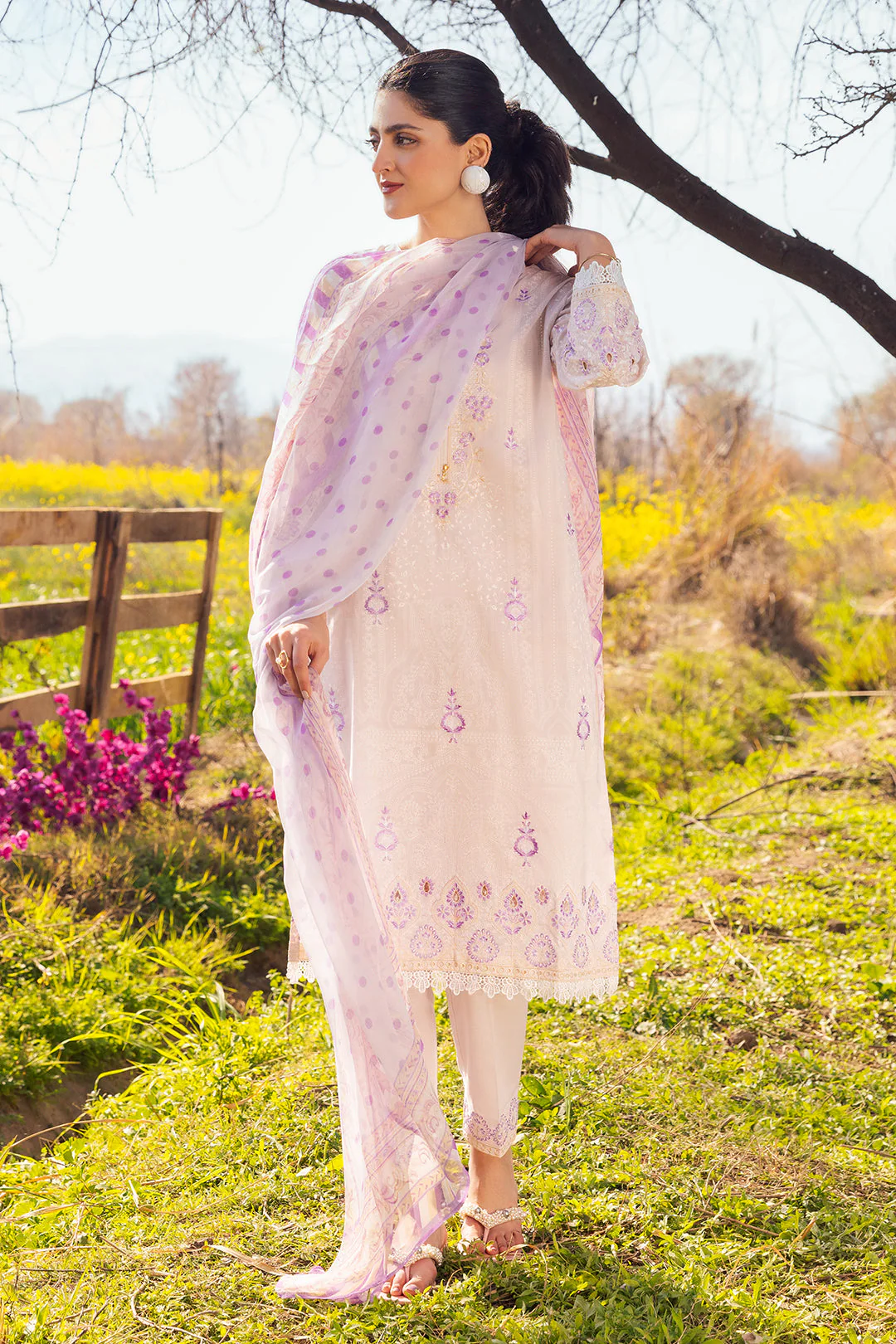 Embroidered Shirt Shalwar Dupatta - 0046 - Image 5