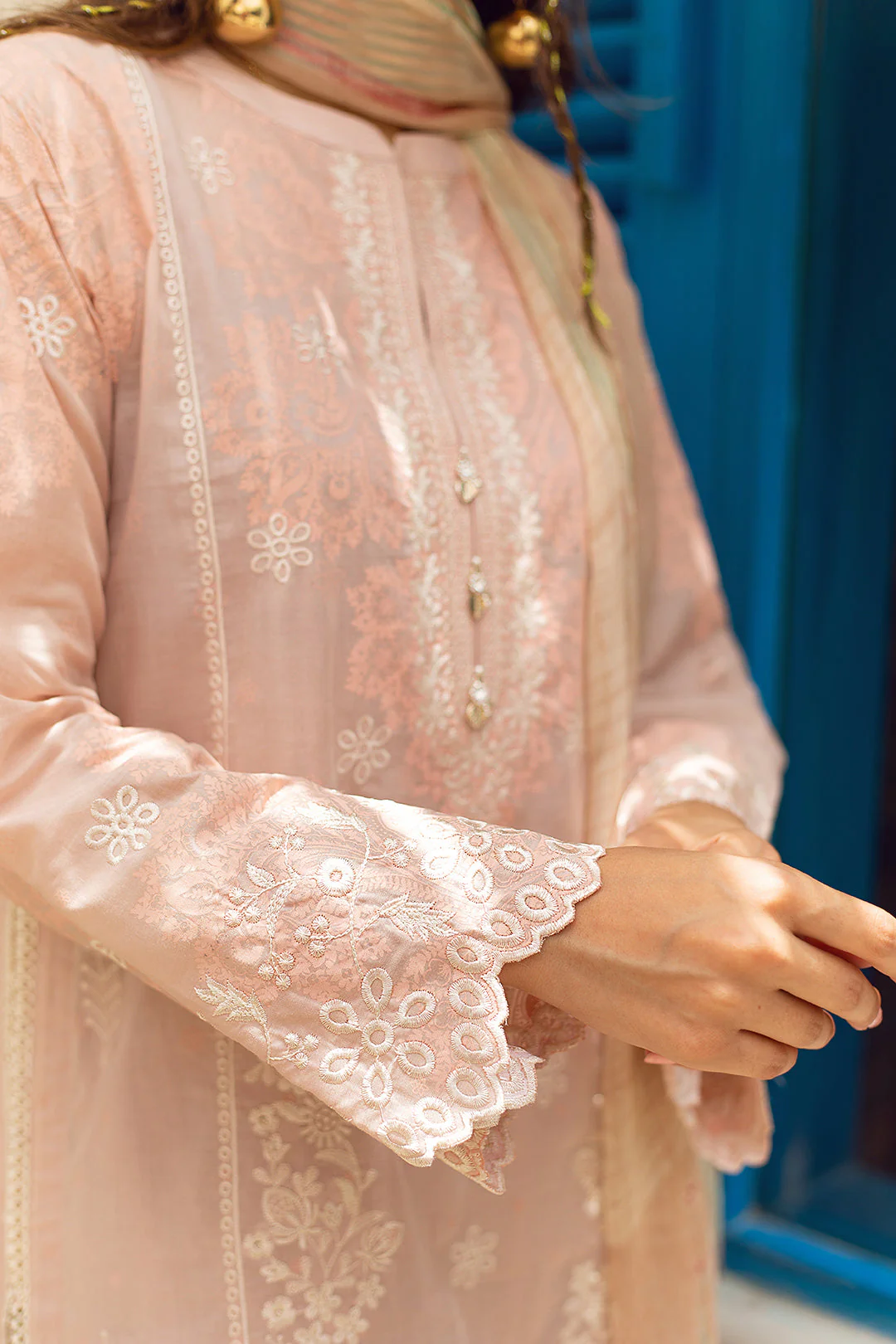 Embroidered Shirt Shalwar Dupatta - 0049 - Image 4