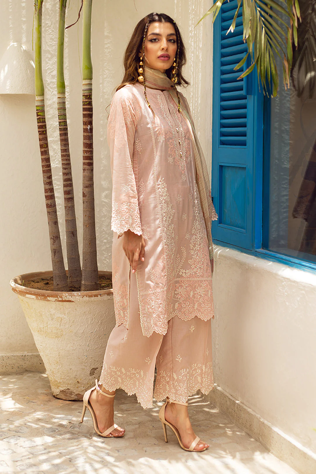Embroidered Shirt Shalwar Dupatta - 0049 - Image 6