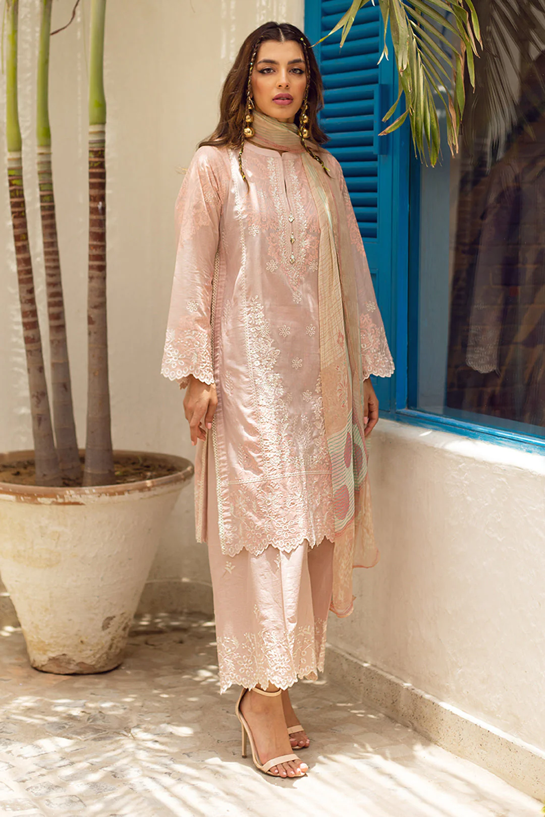 Embroidered Shirt Shalwar Dupatta - 0049 - Image 7