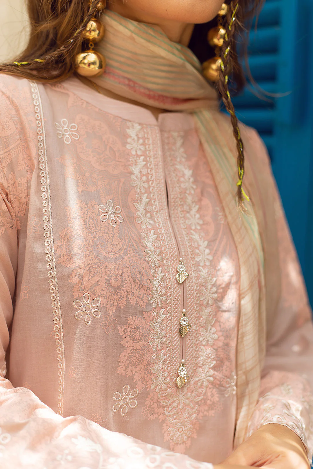 Embroidered Shirt Shalwar Dupatta - 0049 - Image 9