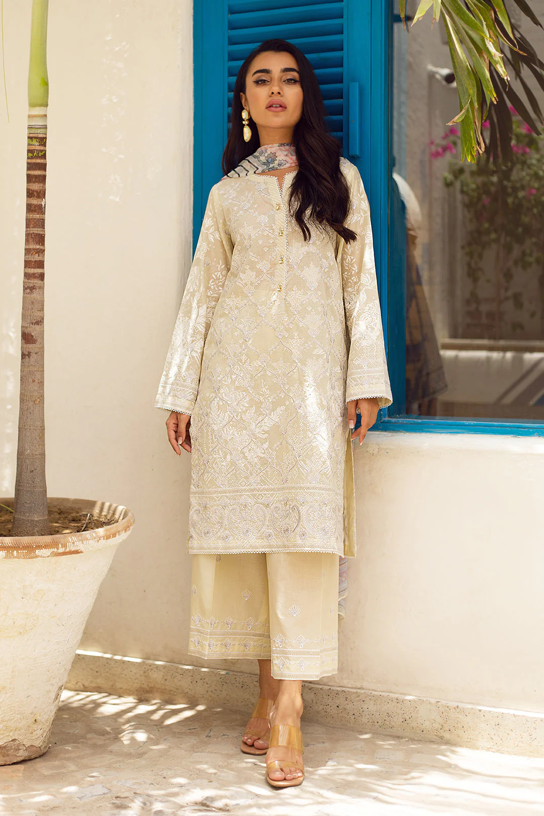 Embroidered Shirt Shalwar Dupatta - 0052 - Image 11