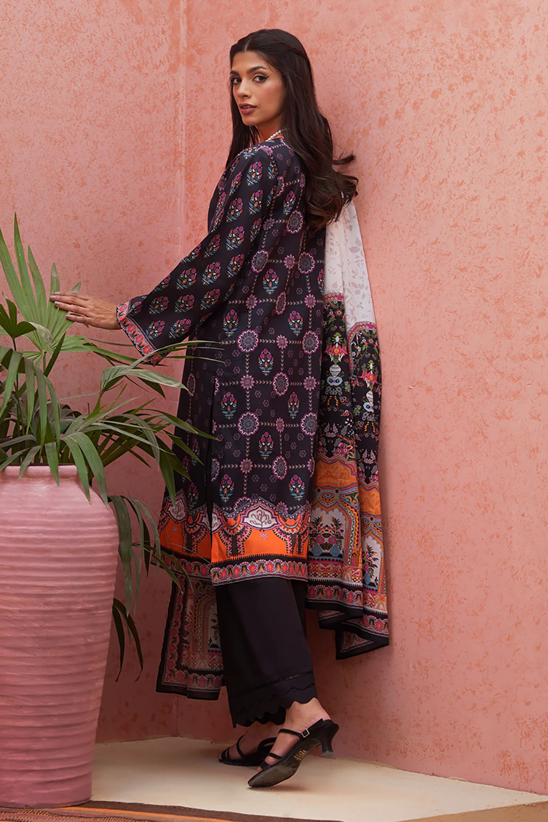 Embroidered Shirt Shalwar Dupatta - 0174 - Image 5
