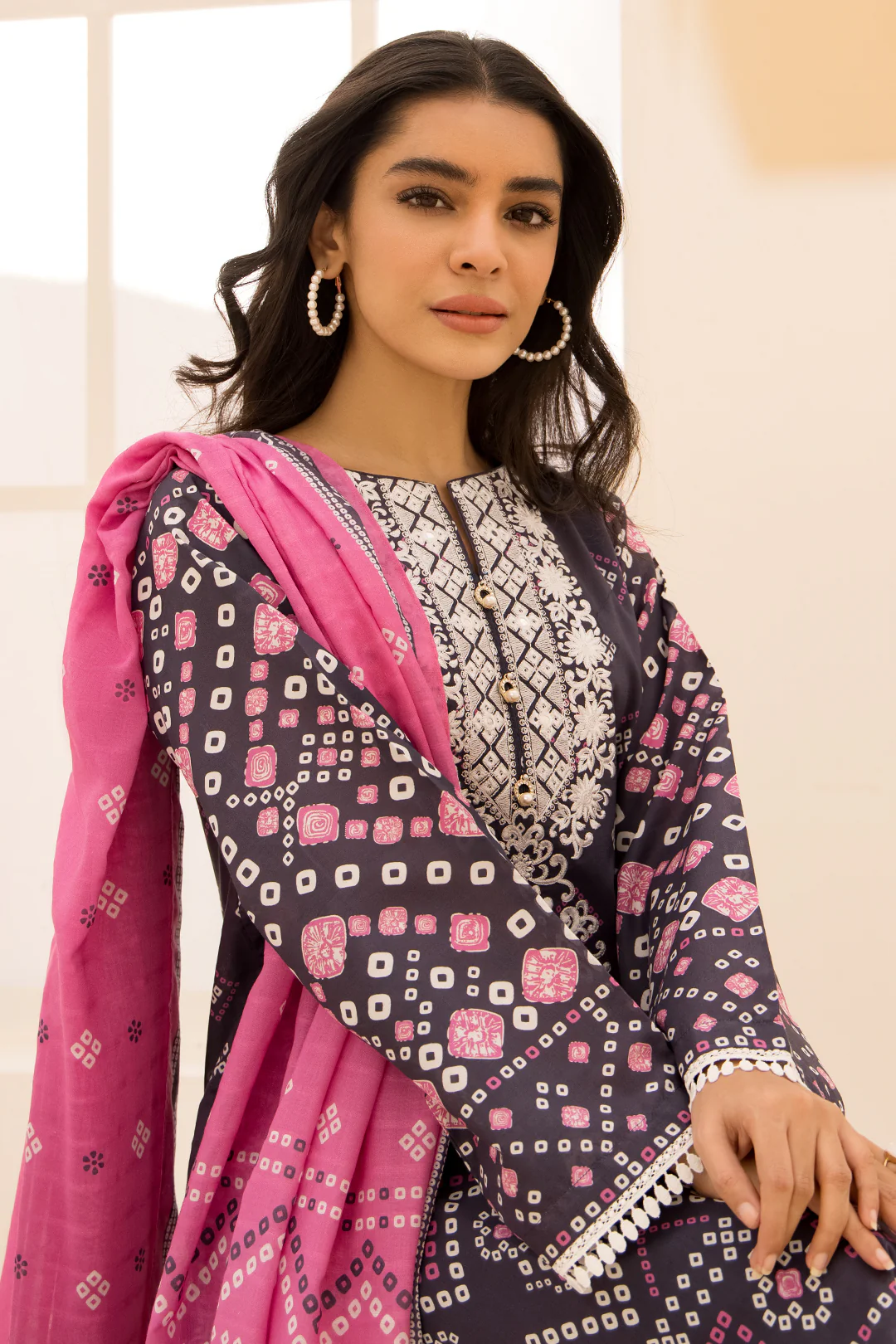Embroidered Shirt Shalwar Dupatta - 0176 - Image 2