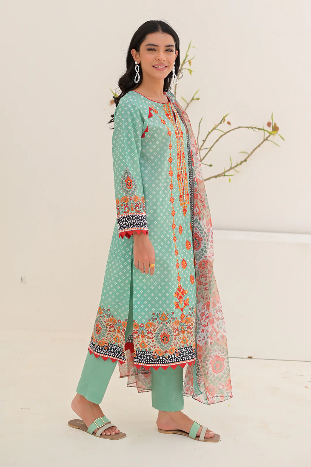 Embroidered Shirt Shalwar Dupatta - 0264