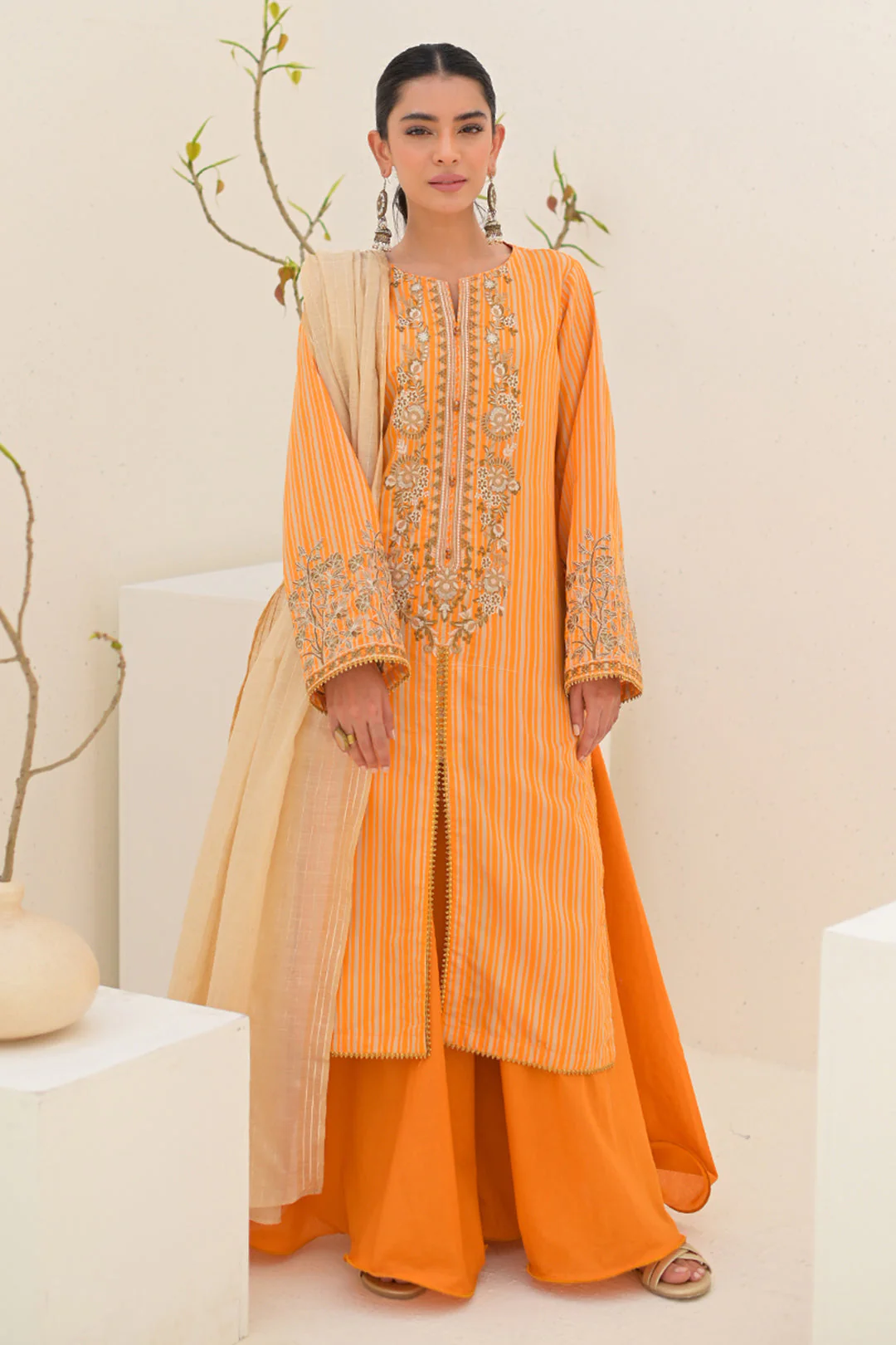 Embroidered Shirt Shalwar Dupatta - 0287 - Image 3
