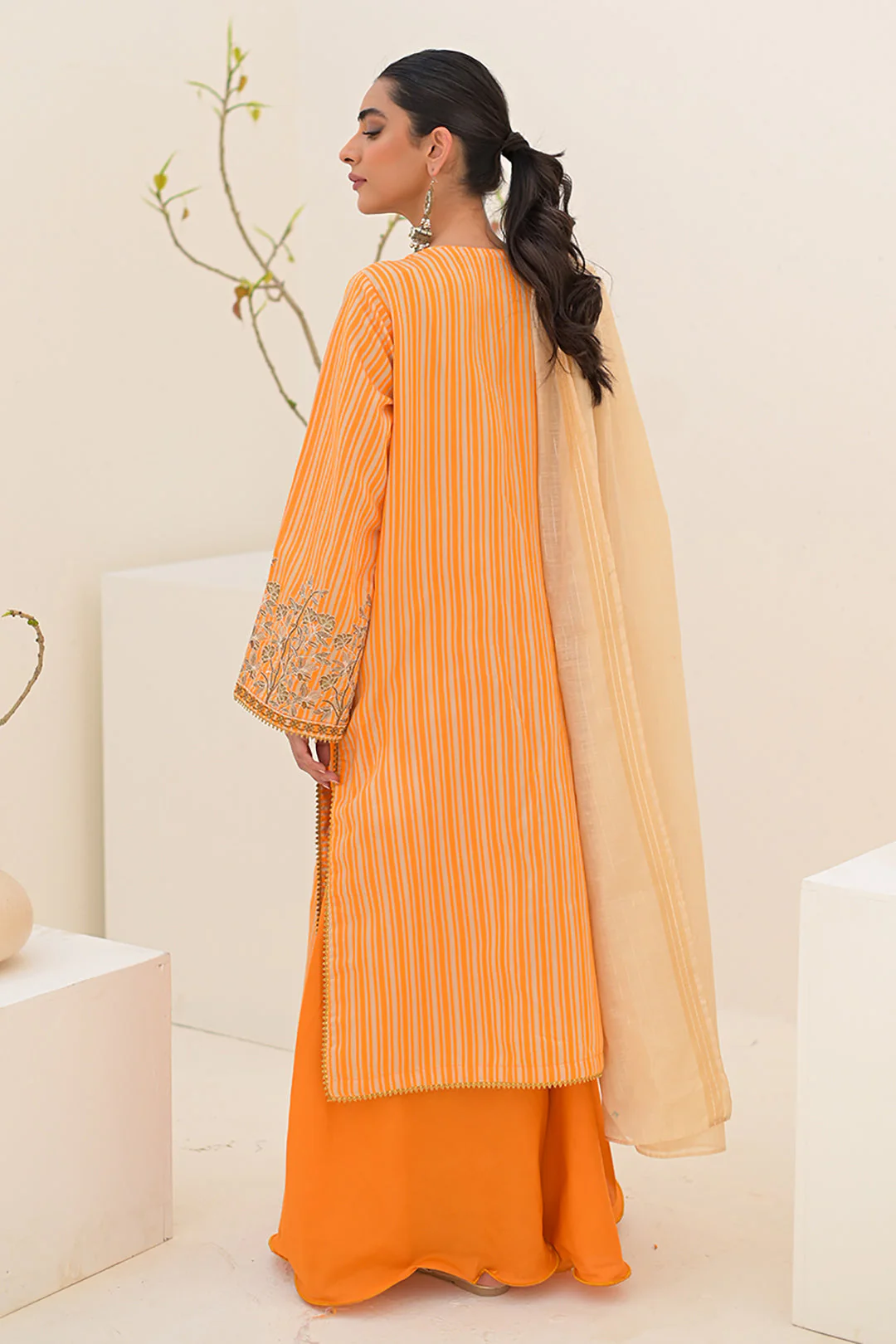 Embroidered Shirt Shalwar Dupatta - 0287 - Image 4