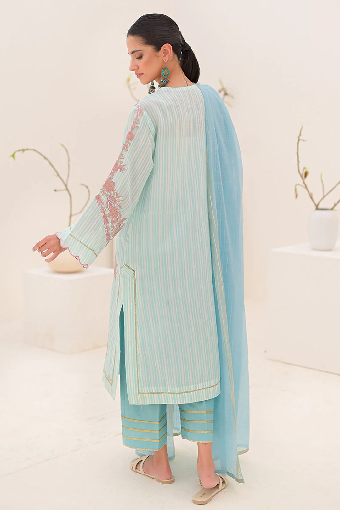 Embroidered Shirt Shalwar Dupatta - 0288 - Image 5