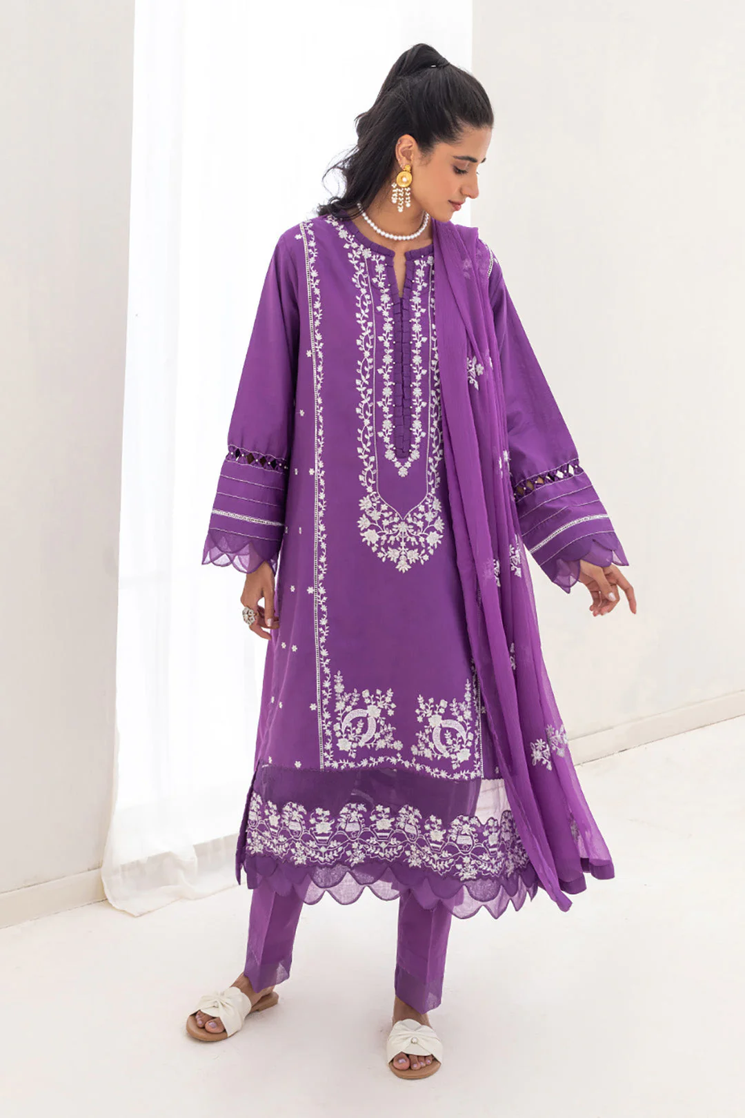 Embroidered Shirt Shalwar Dupatta - 0292 - Image 2
