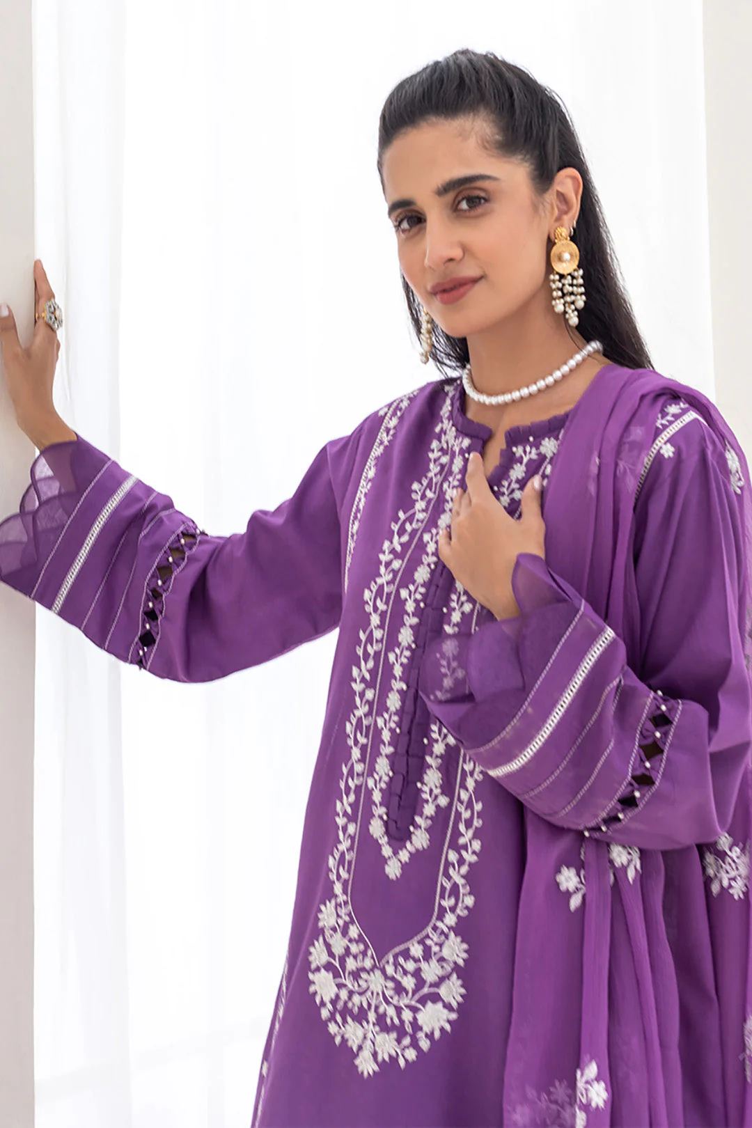 Embroidered Shirt Shalwar Dupatta - 0292 - Image 3