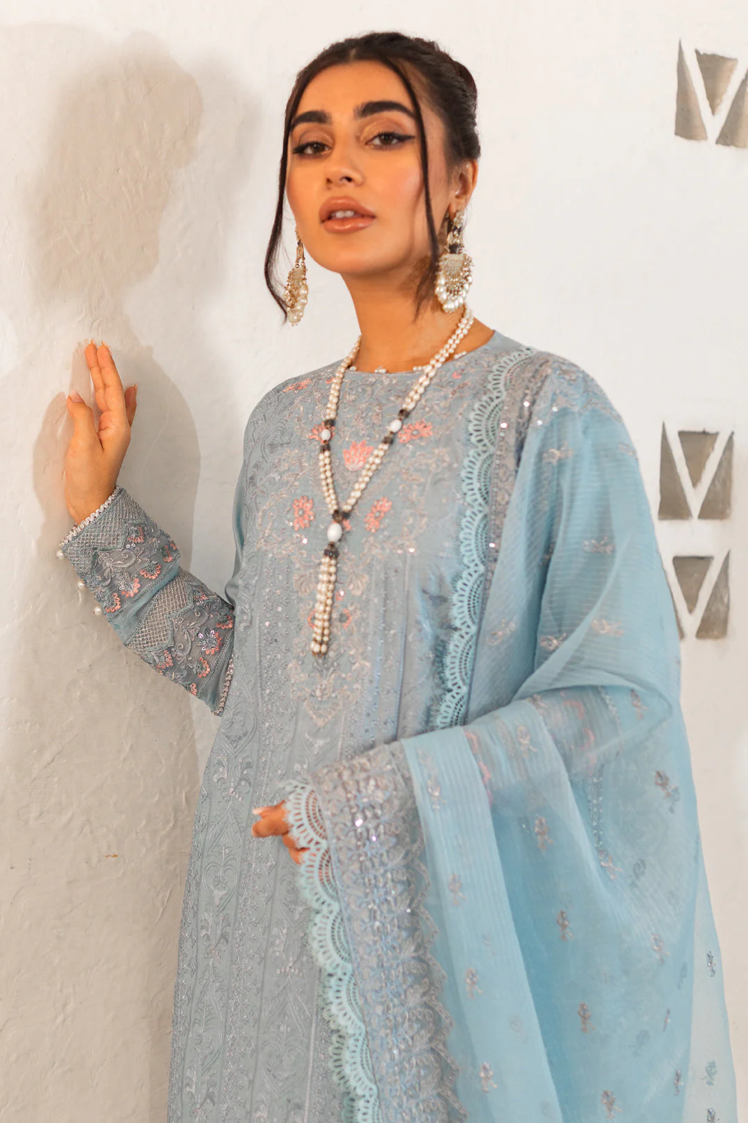 Embroidered Shirt Shalwar Dupatta - 0317 - Image 10