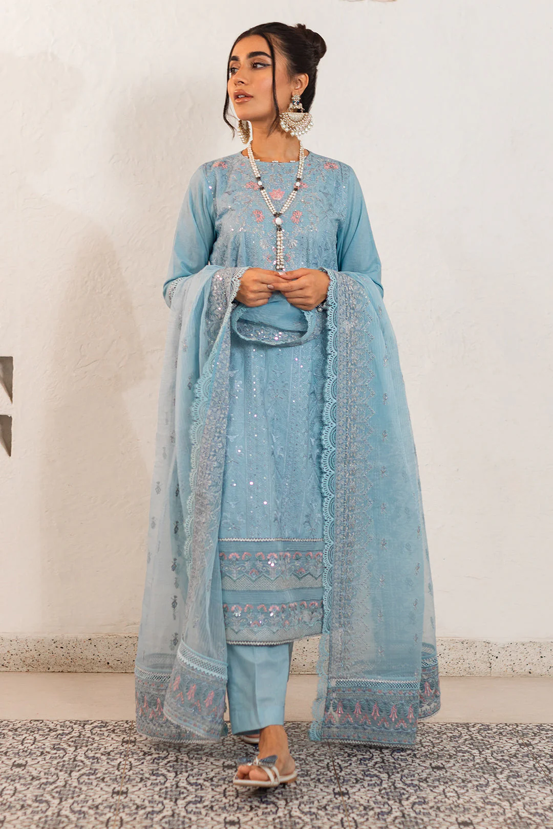 Embroidered Shirt Shalwar Dupatta - 0317 - Image 3