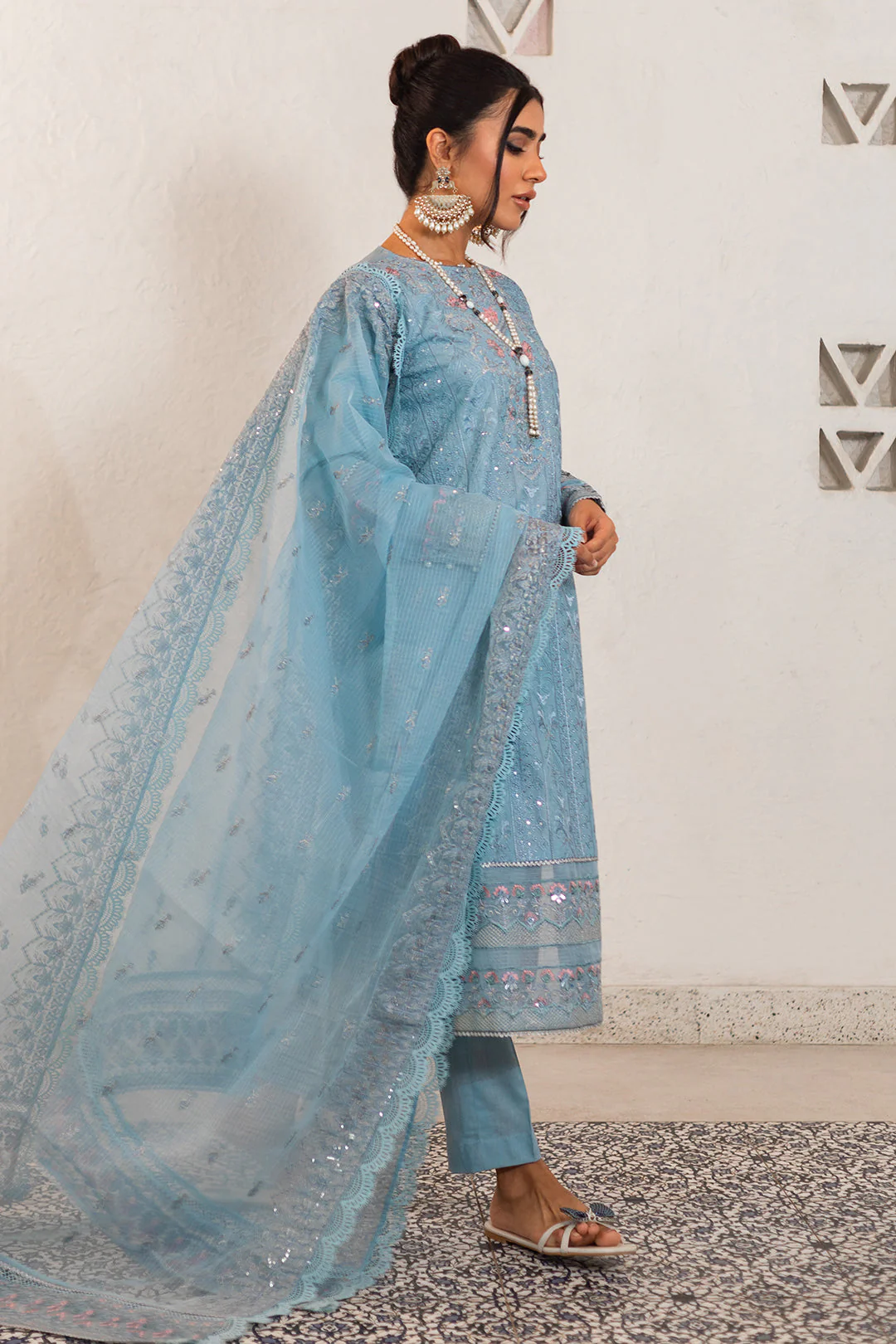Embroidered Shirt Shalwar Dupatta - 0317 - Image 4