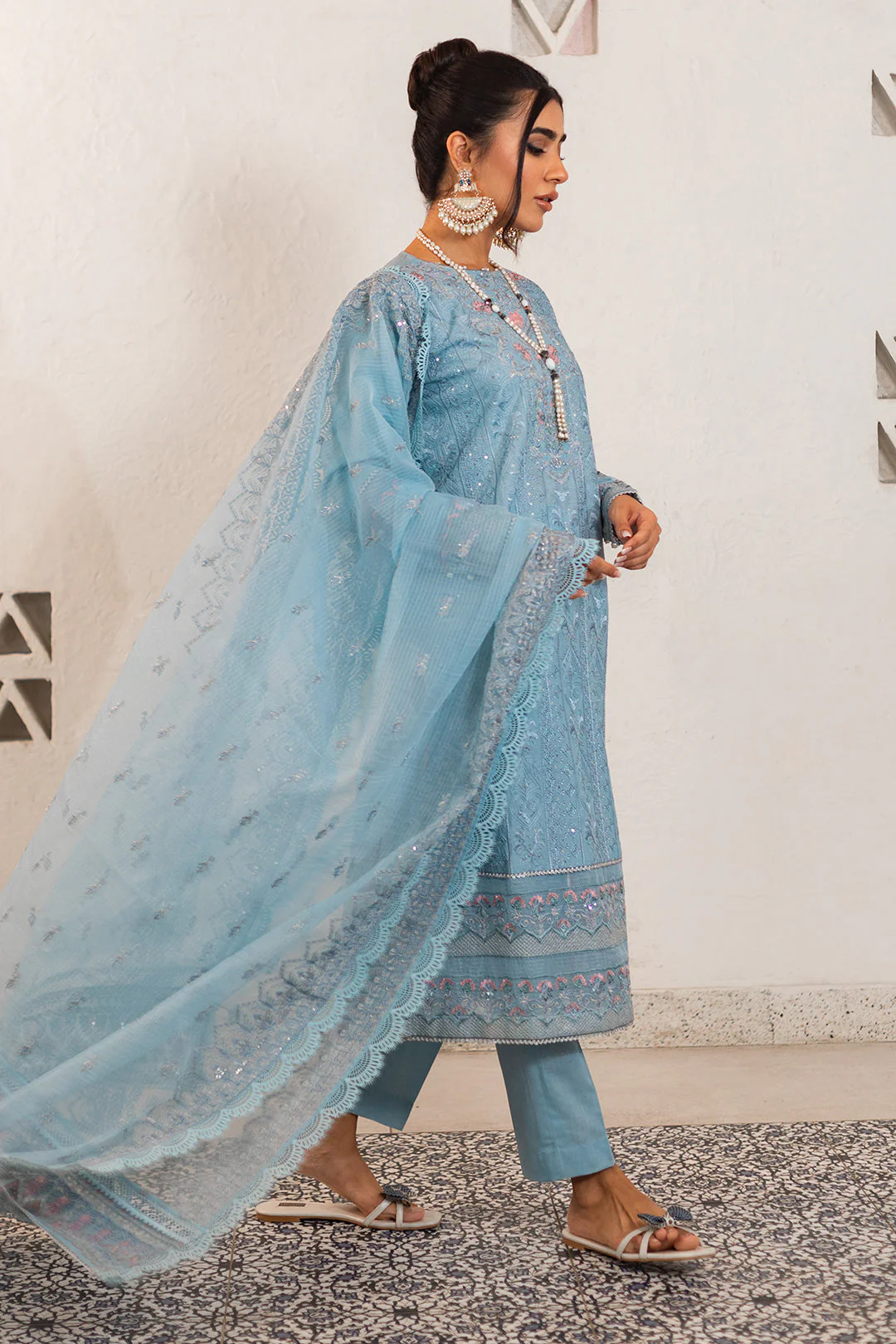 Embroidered Shirt Shalwar Dupatta - 0317 - Image 5