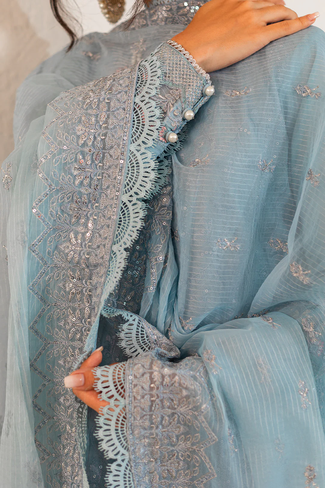 Embroidered Shirt Shalwar Dupatta - 0317 - Image 9