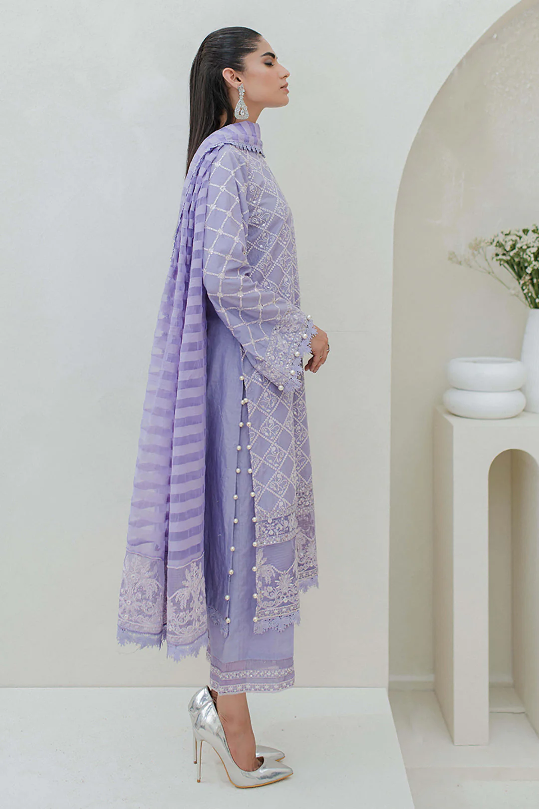 Embroidered Shirt Shalwar Dupatta - 0320 - Image 3