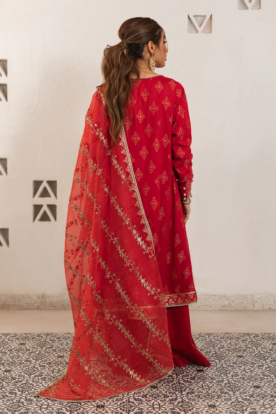 Embroidered Shirt Shalwar Dupatta - 0325 - Image 10