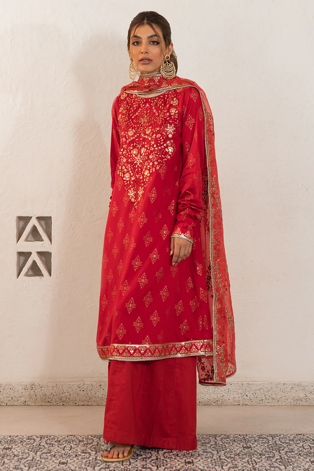 Embroidered Shirt Shalwar Dupatta - 0325 - Image 3